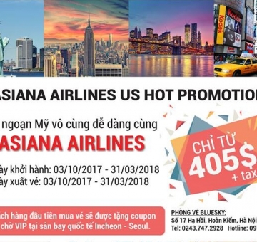 Khuyến Mãi Khủng Đi Mỹ Từ Asiana Airlines